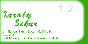 karoly sikur business card